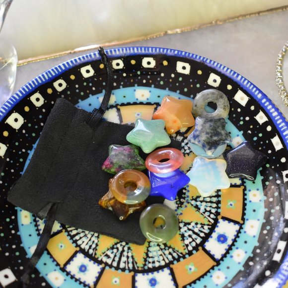 "Red Tent" inscribed Red Jasper Palm Stone and Black Tourmaline Stone XL - Picture 6 of 6